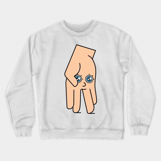 Hand with face Crewneck Sweatshirt by Sobchishin